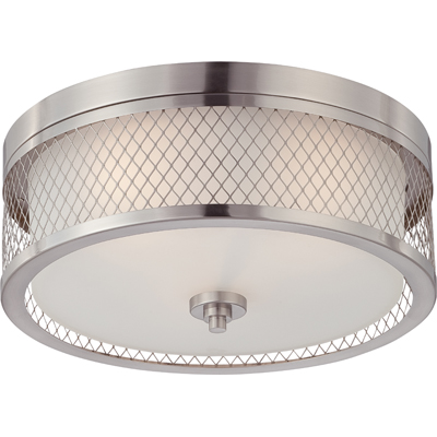 Nuvo Lighting 60/4691  Fusion - 3 Light Flush Dome Fixture with Frosted Glass in Brushed Nickel Finish